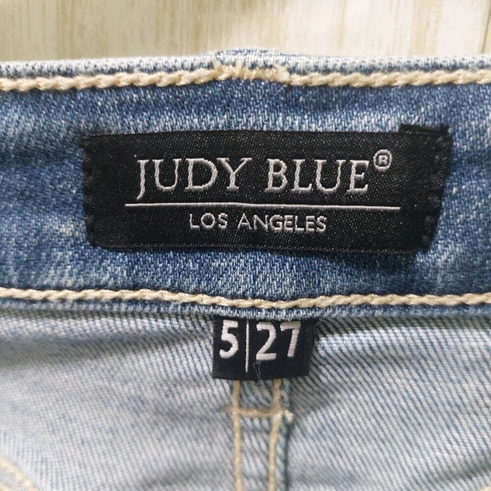 Judy Blue Womens Wide Leg Button-Fly Light Wash Denim Jeans Size 5/27 - Picture 9 of 12